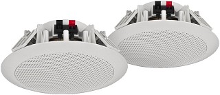 Weatherproof speakers: Low-impedance, Weatherproof pair of PA ceiling speakers, heat-resistant up to 100 C. SPE-254/WS