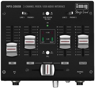 Mixers: DJ mixers, 3-channel stereo DJ mixer MPX-20USB