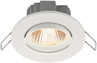 Zubehr Lichttechnik, LED-Einbaustrahler, rund und flach, 5 W LDSR-755W/WWS