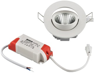 Accesorios Iluminacin, Focos LED de montaje empotrado, redondos y planos, 5 W LDSR-755W/WWS