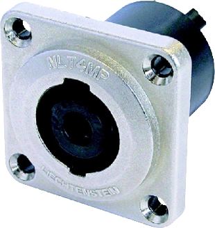 Neutrik connectors, Neutrik NLT4MP - 4-pin chassis connector in nickel housing, male