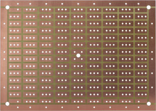 Universal PCB, large, Fitting connecting terminals for assembly