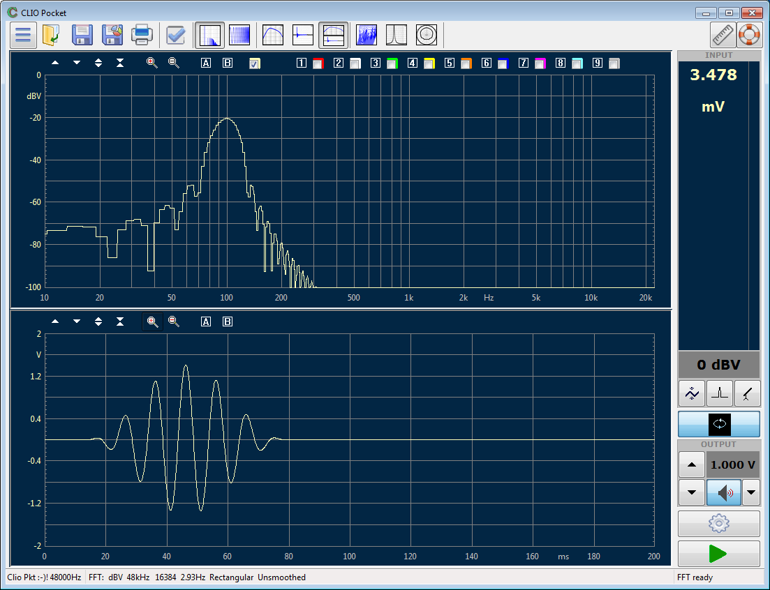 Clio Pocket von Audiomatica GUI