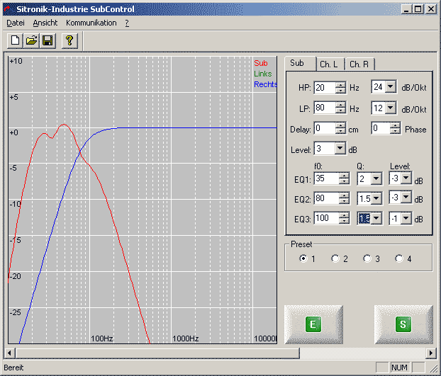 eingestellter Frequenzgang