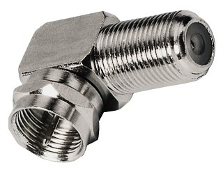 Plugs and inline jacks: F-standard, Right-angle adapter F plug/F jack FCH-19