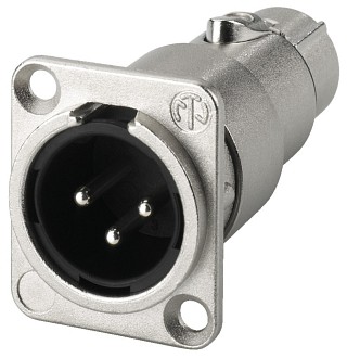 Plugs and inline jacks: XLR, NEUTRIK XLR feed-through panel connectors, 3 poles NA-3MDF